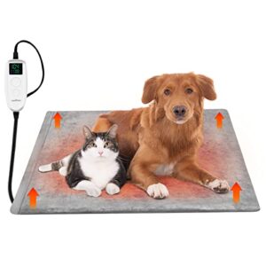 vavopaw pet heating pad for dogs,dog cat heating pad with temperature adjustable & timer,electric heating pad waterproof dog heated blanket indoor heated cat bed, 31.49x35.43 inch/80x90cm