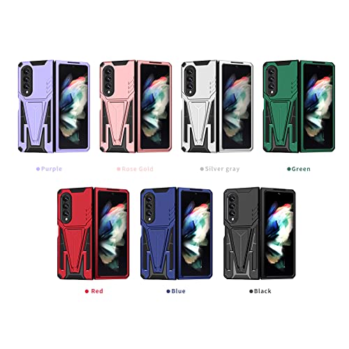 for Galaxy Z Fold 4 Case with Kickstand, Magnetic Stand Holder Case, Heavy Duty Shockproof Protective Phone Case Cover for Samsung Z Fold 4 Case 5G 2022, Girls Women Men Fold 4 phone protector(Purple)