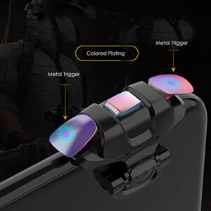 TEESSO Mobile Trigger, Game Controller for iPhone Android, PUBG Cellphone Gaming Joystick 4 Fingers Operation, with Sensitive Shoot Aim Keys for Fornite/Knives Out/Rules of Survival (black)