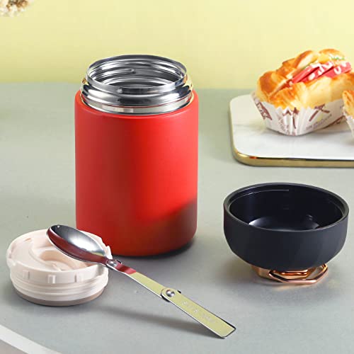 YUBUTUP Thermos Vacuum Insulated Cold Hot Food Soup Lunch Jar Container with Spoon for Kids Adults, 21 Ounce