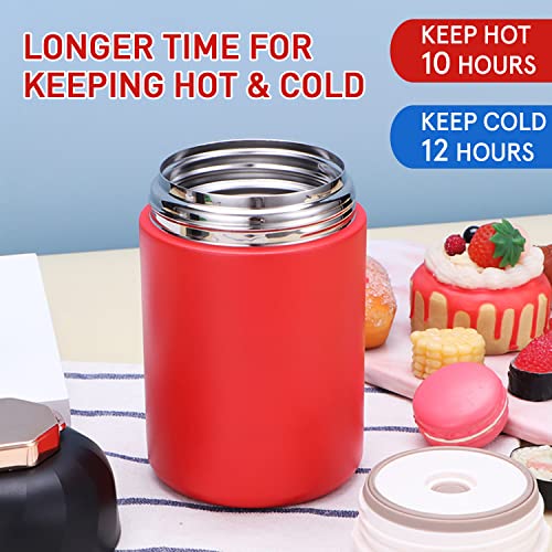 YUBUTUP Thermos Vacuum Insulated Cold Hot Food Soup Lunch Jar Container with Spoon for Kids Adults, 21 Ounce