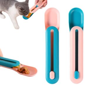 RIDZY 2 PCS Pet Feeder Cat Strip Squeeze Spoon, Multifunctional Pet Spoons Cat Feeder, Cat Wet Food Spoon Pet Food Spoon for Lickable Wet Cat Treats Pet Liquid Snack Feeding