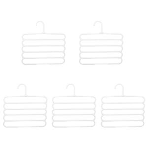 pant rack hanger 5pcs/set useful space-saving 5 layers closet storage organizer white