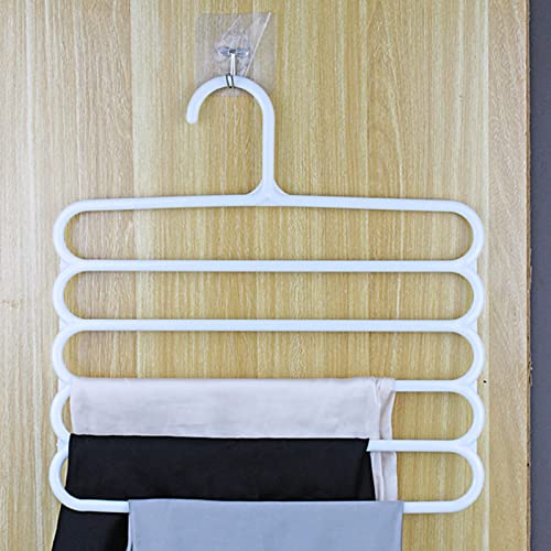 Pant Rack Hanger 5Pcs/Set Useful Space-Saving 5 Layers Closet Storage Organizer White