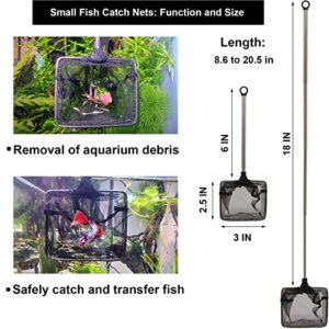 AREPK Small Fish Tank Cleaner Aquarium Water Changer Siphon with 3 Inch Telescopic Stainless Steel Cleaning Fish Net. Also Suitable for Fine Cleaning of Large Tanks, Aquarium Gravel Vacuum Cleaner