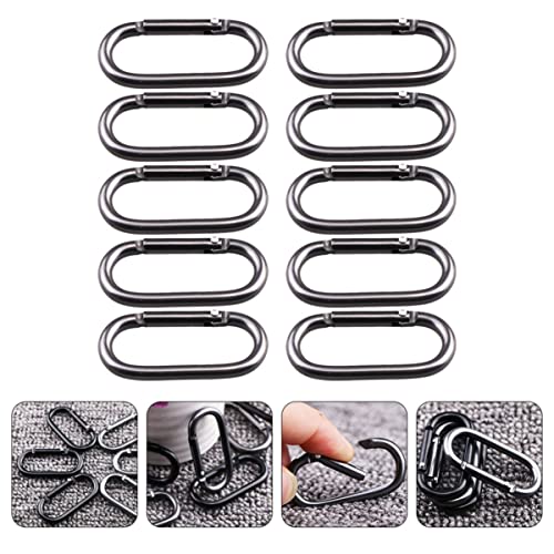 BESPORTBLE 60pcs for Purses Hook Hanging Holder Mountaineering Metal Aluminum Alloy Fixed Ring Buckles Buckle Spring Keychain Type Portable Aluminium Hooks Bag Small Clip Water Carabiner