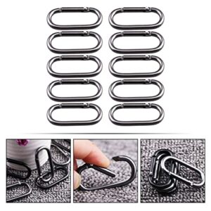 BESPORTBLE 60pcs for Purses Hook Hanging Holder Mountaineering Metal Aluminum Alloy Fixed Ring Buckles Buckle Spring Keychain Type Portable Aluminium Hooks Bag Small Clip Water Carabiner