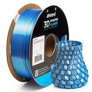inland dual color filament - blue to silver color change filament - two color silk pla 3d printer filament 1.75mm - dimensional accuracy +/- 0.03mm - 1kg cardboard spool (2.2 lbs) – fdm/fff printers