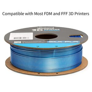 Inland Dual Color Filament - Blue to Silver Color Change Filament - Two Color Silk PLA 3D Printer Filament 1.75mm - Dimensional Accuracy +/- 0.03mm - 1kg Cardboard Spool (2.2 lbs) – FDM/FFF Printers