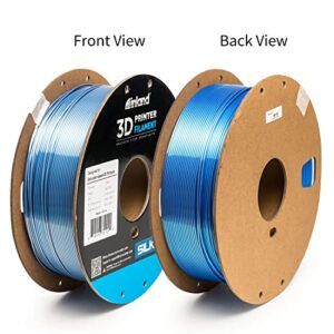 Inland Dual Color Filament - Blue to Silver Color Change Filament - Two Color Silk PLA 3D Printer Filament 1.75mm - Dimensional Accuracy +/- 0.03mm - 1kg Cardboard Spool (2.2 lbs) – FDM/FFF Printers