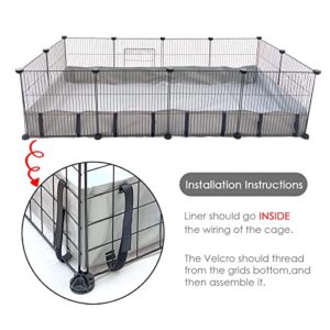 DOZZOPET Guinea Pig Cage Canvas Bottom for C & C Grids Habitat, Waterproof and Washable Liner Base for Rabbits,Chinchillas,Ferrets and Other Small Animals Pet (Upgrade-27 x 56")