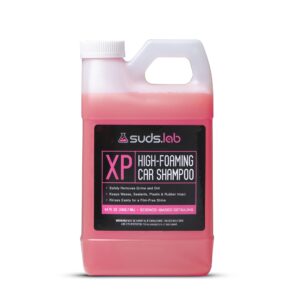 suds lab xp high foaming exterior car wash shampoo, effectively removes dirt and grime, use with foam cannon or bucket wash, 64 oz