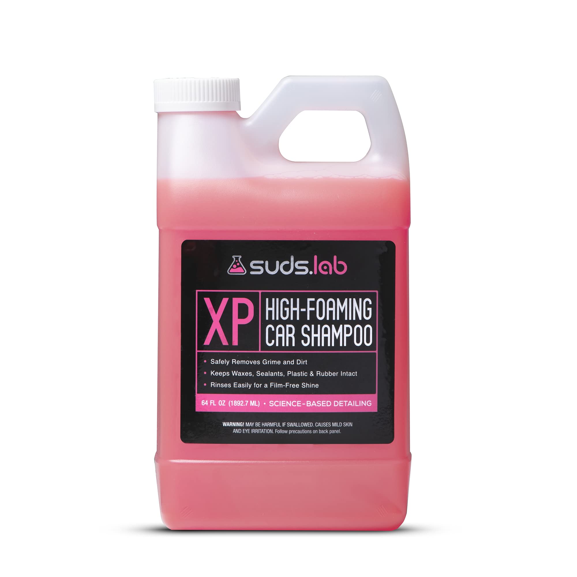 Suds Lab XP High Foaming Exterior Car Wash Shampoo, Effectively Removes Dirt and Grime, Use with Foam Cannon or Bucket Wash, 64 oz