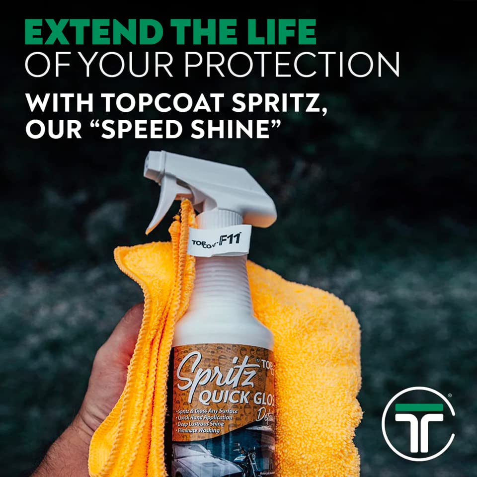 TopCoat Spritz Quick Detailer Spray - Car Detail Spray - Surface Drywash - Exterior Care Products - 16-Ounce Spray Bottle