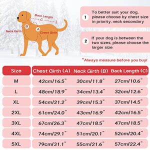 Cold Weather Dog Coats, Waterproof Dog Winter Coat Thick Padded Cozy Vest Reflective Warm Dog Vest Dog Snow Jacket with Leash Attachment Pet Winter Clothes for Small Medium Large Dogs, Red, Blue