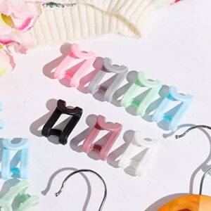 200 Pcs Clothes Hanger Connector Hooks Hanger Extender Hooks in 7 Colors Space Saver Plastic Cascading Hanger Hooks Heavy Duty Outfit Hangers for Velvet Hangers Closet Organizer Stack Clothes