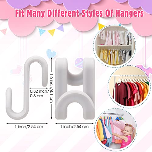 200 Pcs Clothes Hanger Connector Hooks Hanger Extender Hooks in 7 Colors Space Saver Plastic Cascading Hanger Hooks Heavy Duty Outfit Hangers for Velvet Hangers Closet Organizer Stack Clothes