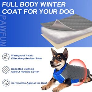 Cold Weather Dog Coats, Waterproof Dog Winter Coat Thick Padded Cozy Vest Reflective Warm Dog Vest Dog Snow Jacket with Leash Attachment Pet Winter Clothes for Small Medium Large Dogs, Red, Blue