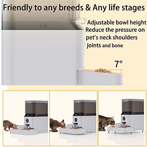 Nilezpet Automatic Cat Feeder with Camera,5L Pet Feeder with 1080p Hd Video for 2 Cats & Dogs,Auto Dog Food Dispenser with Portion Control,Distribution Alarms and Voice Recorder Up to 6 Meals Per Day