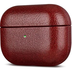 Haobobro Handcrafted AirPods Pro Leather Case Cover | Only Compatible with AirPods Pro (1st Gen) - Top Grain Leather AirPods Pro 1st Generation Case | Not for AirPods Pro (2nd Gen) - Brown