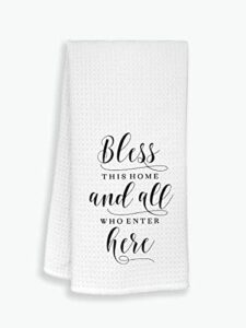 zjsyxxu christian kitchen towels dishcloths,bless this home and all who enter here dish towels tea towels hand towels for kitchen,religious gifts for women christian women faith mom family