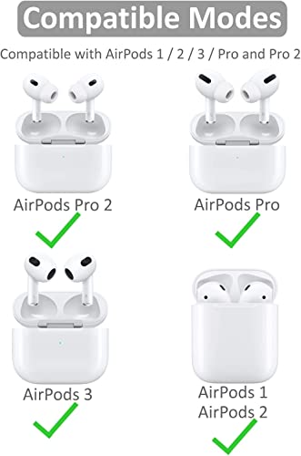 ALXCD Ear Hooks Compatible with AirPods Pro 2 & AirPods, 6 Pairs Adjustable Over-ear Soft TPU Ear hook [Anti Slip][Anti Lost], Compatible with AirPods Pro 2 AirPods3 All Generations, Black White Clear