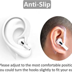 ALXCD Ear Hooks Compatible with AirPods Pro 2 & AirPods, 6 Pairs Adjustable Over-ear Soft TPU Ear hook [Anti Slip][Anti Lost], Compatible with AirPods Pro 2 AirPods3 All Generations, Black White Clear