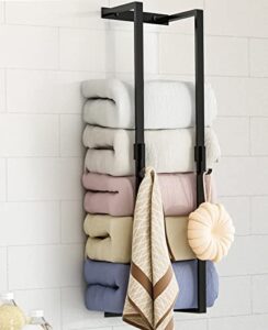 towel racks for bathroom wall mounted with 2 hooks, stainless steel bath towel holder bathroom wall towel rack for rolled towels, towel storage for small bathroom, rv camper, garage