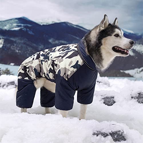 Petvins Dog Cold Weather Coat for Large Medium Dogs, Zipper Cotton Padded Dog Jacket Clothes, Outdoors Camouflage Winter Costume for Large Breed Dog Size XXL