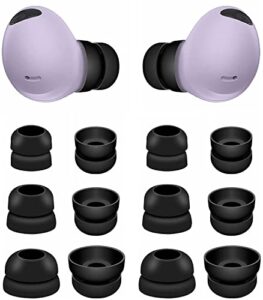 alxcd double flange tips compatible with galaxy buds 2 pro sm-r510, 6 pairs s/m/l sizes double flange ear tips earbuds tips replacement eartips, compatible with galaxy buds 2 pro sm-r510, black sml