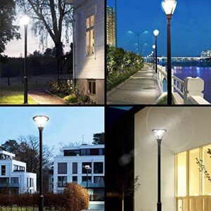 rgbylediison 100W LED Post Top Pole Lights, DLC/ETL Listed 14000Lm 5000K LED Circular Area Pole lamp ，IP65 Waterproof Outdoor Fixture Parking lot Light Pathway Lamp Top Yard Light Street Pole Light