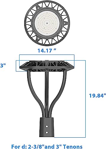 rgbylediison 100W LED Post Top Pole Lights, DLC/ETL Listed 14000Lm 5000K LED Circular Area Pole lamp ，IP65 Waterproof Outdoor Fixture Parking lot Light Pathway Lamp Top Yard Light Street Pole Light