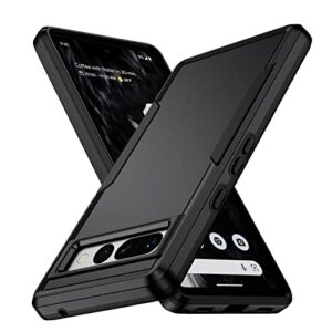 vinve case compatible with google pixel 7 pro, [military grade] heavy duty shockproof hybrid rugged bumper protective case for pixel 7 pro (black)