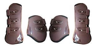 horm 4pcs horse tendon boots, adjustable elasticity to protect tendon tissue (set of 4, xl, brown)