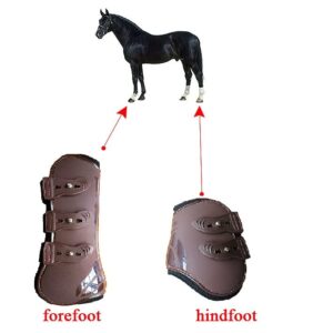 Horm 4pcs Horse Tendon Boots, Adjustable Elasticity to Protect Tendon Tissue (Set of 4, XL, Brown)