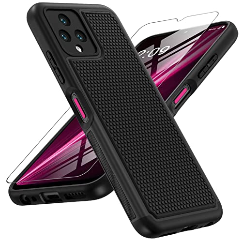 JXVM for T-Mobile Revvl 6 5g Phone Case: Tmobile Revvl6 Dual-Layer Protective Cell Phone Case - Durable Rugged Phone Cover | Military Grade Protection - TPU Matte Textured Bumper (Only for Revvl 6)