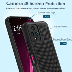 JXVM for T-Mobile Revvl 6 5g Phone Case: Tmobile Revvl6 Dual-Layer Protective Cell Phone Case - Durable Rugged Phone Cover | Military Grade Protection - TPU Matte Textured Bumper (Only for Revvl 6)