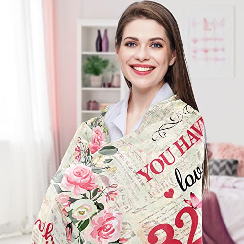 32nd Birthday Gifts for Women Happy 32nd Birthday Gifts for Her 32 Year Old Birthday Gifts for Women 32nd Birthday Decorations for Women Bestie Wife Sister Mom Friends 32nd Birthday Blanket 60"x 50"