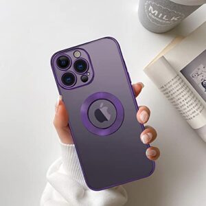 OOK Compatible iPhone 14 Pro Max Case with Camera Lens Cover Design Anti-Scratch Shockproof Protective Wireless Charging Slim iPhone 14 Pro Max Clear Case for Women Men - Purple