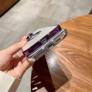 OOK Compatible iPhone 14 Pro Max Case with Camera Lens Cover Design Anti-Scratch Shockproof Protective Wireless Charging Slim iPhone 14 Pro Max Clear Case for Women Men - Purple