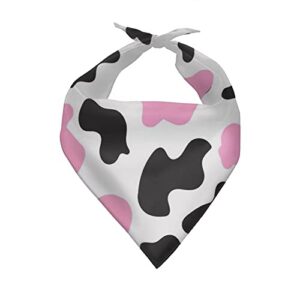 Jeiento Cute Cow Print Dog Bandanas for Medium Sized Dogs Valentines Day Scarves Daily Bibs Pets Scarf Triangle Bibs Kerchief Collapsible for Puppy Bandanas Accessories