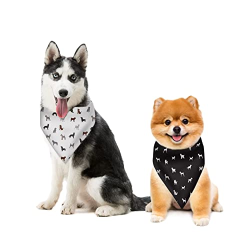 Jeiento Cute Cow Print Dog Bandanas for Medium Sized Dogs Valentines Day Scarves Daily Bibs Pets Scarf Triangle Bibs Kerchief Collapsible for Puppy Bandanas Accessories