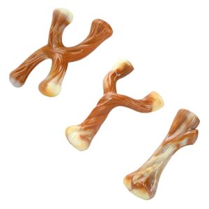 tikaton holiday 3-pack durable dog chew toys for aggressive chewers, bacon flavor, large