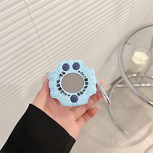 Compatible with Samsung Galaxy Buds2 pro(2022)/Buds Live(2020)/Buds pro(2021)/Buds 2 (2021) Charging Box,Cute Cartoon Digimon Monster Digivice Silicone Earphone case with Hook