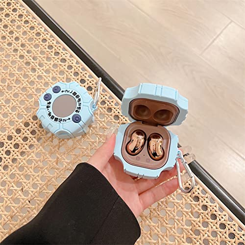 Compatible with Samsung Galaxy Buds2 pro(2022)/Buds Live(2020)/Buds pro(2021)/Buds 2 (2021) Charging Box,Cute Cartoon Digimon Monster Digivice Silicone Earphone case with Hook