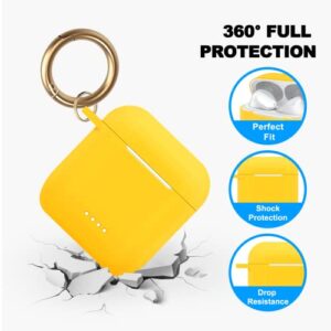 MOLOVA Protective Silicone Case Compatible with Tozo t6, Front LED Visible, Premium Accessory Shockproof tozo t6 Case Cover with Keychain. (Yellow)
