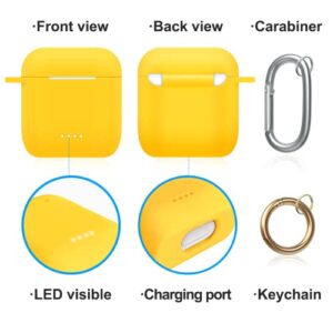 MOLOVA Protective Silicone Case Compatible with Tozo t6, Front LED Visible, Premium Accessory Shockproof tozo t6 Case Cover with Keychain. (Yellow)