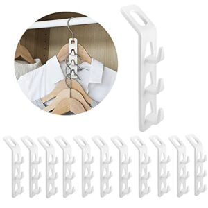 12pcs Clothes Hanger Connector Hooks Plastic 3 Layer Cabinet Clothes Connection Cascading Clothes Hanger Hooks Folding Storage Clothes Rack Organizer Accessories