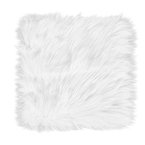 WLLHYF 10 Inches Mini Square Faux Fur Rug， Small Fluffy Area Rug Cushion for Living Room Sofa Bedroom Floor Soft Square Chair Cover Seat Pad Nail Mat for Photographing Background of Jewelry