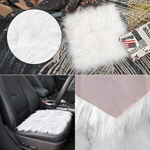 WLLHYF 10 Inches Mini Square Faux Fur Rug， Small Fluffy Area Rug Cushion for Living Room Sofa Bedroom Floor Soft Square Chair Cover Seat Pad Nail Mat for Photographing Background of Jewelry